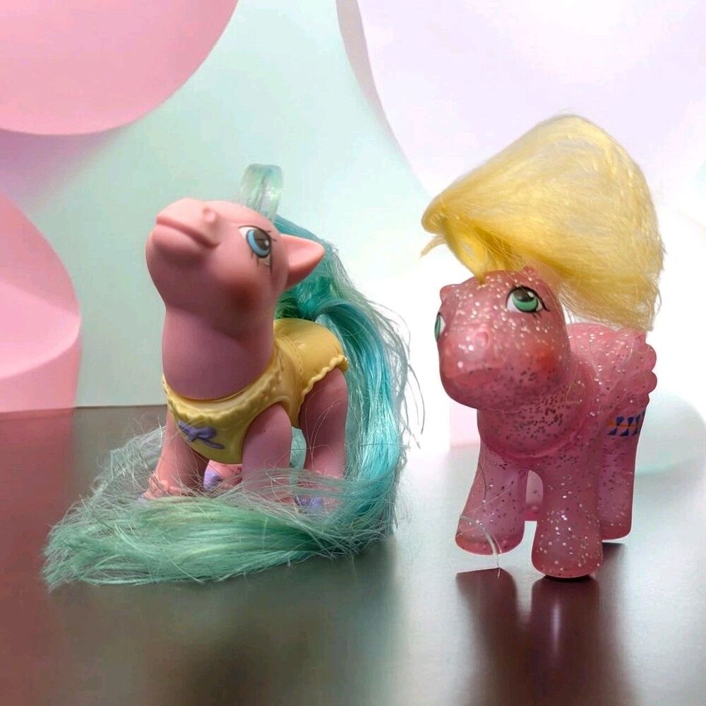 Vintage My Little Pony Baby Soft Steps Ballerina & Baby Firefly Sparkle G1 1989